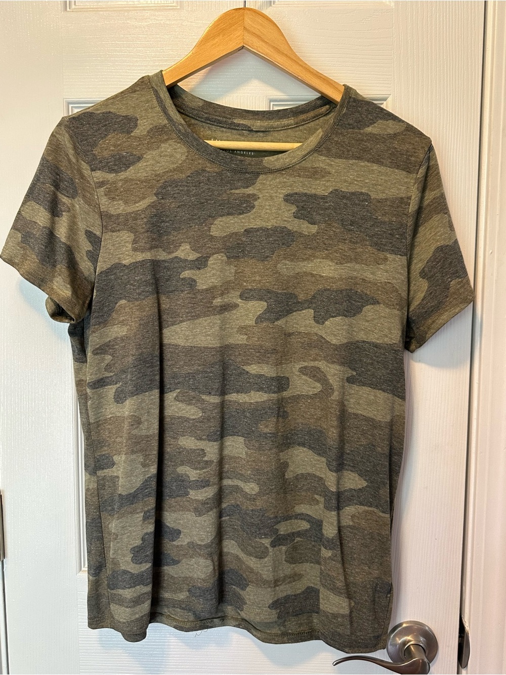 Lucky Brand Women's Camo Short Sleeve Tee - Olive/Gray